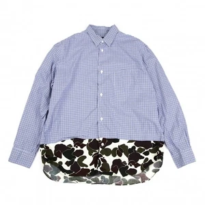 COMME des GARCONS HOMME Camo Swiching Checker Shirt Size L(K-128945) - Picture 1 of 12