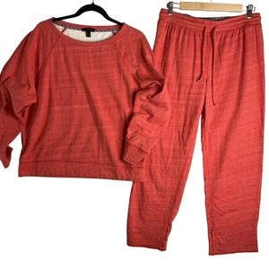 J. Crew Exposed Seams Lounge Hose und Pullover Top 2 Stück Set Oversized Boxy M - Bild 1 von 12