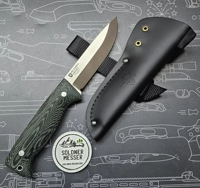 Peltonen Knives Messer Puukko M07 Ranger Bushcraft Micarta Green 14C28N Stahl