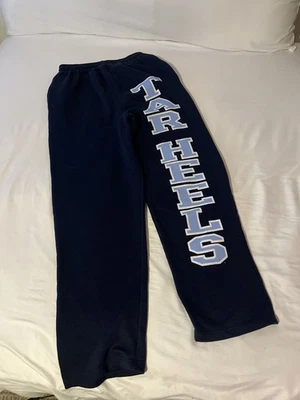 Vintage 90s UNC Tarheels Strait Cut Sweatpants  Size Large Navy North Carolina - Image 1 of 4