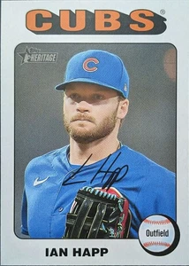 2024 Topps Heritage White Border Parallel #339 Ian Happ Chicago Cubs - Bild 1 von 2