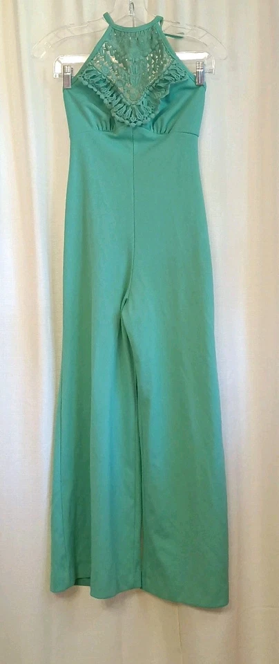 Mono De Colección Años 70 JC Penney Talla 5 Como Nuevo Verde Campana Parte Inferior DEFECTUOSO Foto 1 de 4