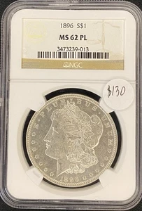 1896 morgan silver dollar pl - Picture 1 of 2