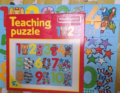 Vintage Retro Waddingtons Teaching Puzzle Jigsaw - Counting, Numbers - 1986 - Image 1 of 4