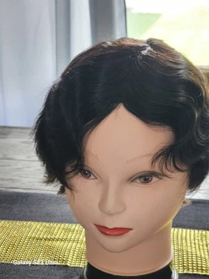Short Finger Wave Wigs Human Hair Wig For Womens Short Ocean  Wave Pixie Cut... - Image 1 of 4