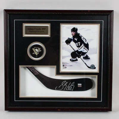 Exhibición de palo de hockey firmado por Sidney Crosby - Certificado de autenticidad JSA Foto 1 de 4