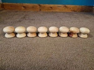X8 Pine Rustic Furniture Wooden Knobs - Picture 1 of 13