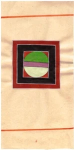 VINTAGE PAINTING TANTRA TANTRIC ART ONOLD PAPER MYSTICAL SACRED GEOMETRY SQUARE - Picture 1 of 2