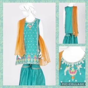 J. Girls Original Pakistani Gharara Kurta 3pc Dupatta Eid/Ramadan/Wedding wear - Picture 1 of 5