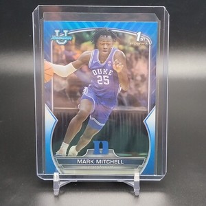 2022-23 Bowman Chrome University MARK MITCHELL #48 BLUE Refractor #/199 Duke