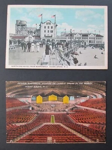 OCEAN GROVE N.J.  Early 1900s Postcards (2) NORTH END HOTEL + LARGEST ORGAN - Picture 1 of 2