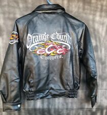 Orange County Choppers Leather Jacket polyurethane  size S 8 womens