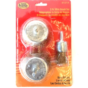 Tool Cache 3PC Wire Cup Wheel Brush Set 1" & 2" Rust Removal Polishing B2 - Picture 1 of 5