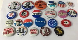 Lote De Colección De 23 Botones Electorales Campaña Pinback Político Aleatorio - Imagen 1 de 4