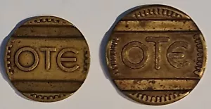 GRECIA GRECA / OTE 2 gettoni telefonici, 22,1 mm (molto rari) & 19 mm, nessuna data!!! - Foto 1 di 2