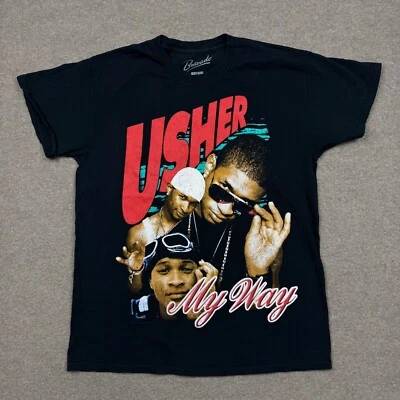 Usher Bravado Мужская рубашка черный маленький S короткий рукав рэп футболка ворота повседневный человек - Изображение 1 из 4
