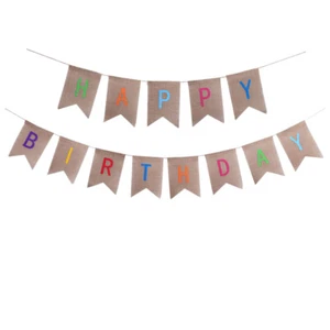 Bunting Banner Hanging Letter Linen Garland Party Decoration Birthday - Picture 1 of 12