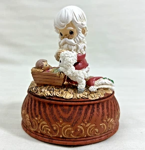 Precious Moments Santa Kneeling At The Manger Musical Baby Jesus Christmas NEW - Picture 1 of 15