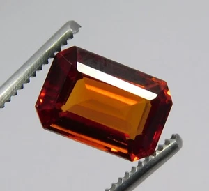 6.50 Ct Natural  Mogok Orange Painite Emerald Cut Loose Gemstone Certified - Picture 1 of 8