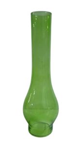 #1 Burners Green Vienna Glass Chimney Kerosene Oil Lamps - 10 5/16" x 2 31/64" - Picture 1 of 10