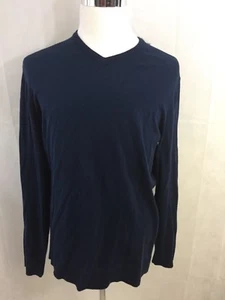NWT Alfani Men’s Cotton & Nylon Blue Long Sleeve V-Neck Sweater Size L - Picture 1 of 4