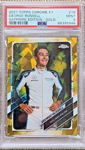 2021 Topps Chrome F1 George Russell GOLD Sapphire /50 PSA 9 Formula 1 - Picture 1 of 2