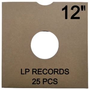 25 x braun 12 Zoll Vinyl LP Schallplatte Kartenhüllen Mitte Loch Daumenschnitt 350 gm Mailer - Bild 1 von 12