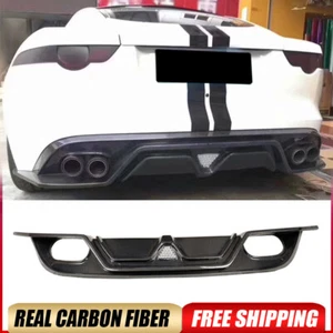 For Jaguar F-TYPE 2-Door 2013-2019 REAL CARBON Rear Bumper Diffuser Lip Spoiler - Picture 1 of 13