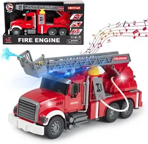 Feuerwehrauto mit Leiter Spielzeugauto mit Licht Sound Feurwehr ab 3 Jahren - Bild 1 von 24