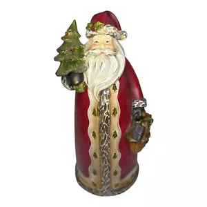 Old World Santa Vintage Resin Wood 11” Woodland Figurine Rustic Christmas - Picture 1 of 5