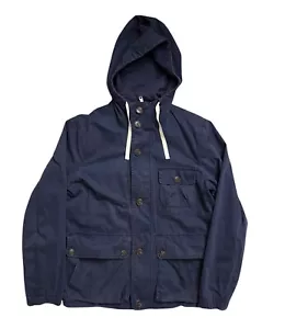 GAP Chore Jacket Mens Size Small Navy Blue Full Zip Hooded Boxy Workwear Y2K - Picture 1 of 12