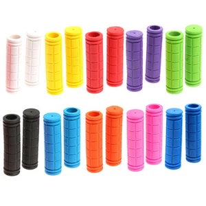 One Pair Soft Rubber Handlebar End Grips For Bicycle MTB BMX Road Mountain Bike - Picture 1 of 17