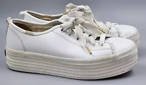 Sneakers stringate Keds triple up in pelle con plateau - bianche WH61626 - taglia 6,5 - Foto 1 di 17