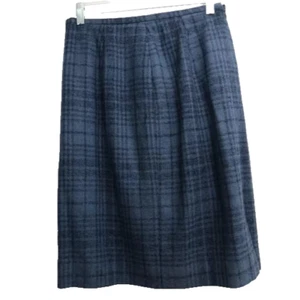 Jones New York Skirt Sze 10 Blue Plaid Back Pocket Zipper Lined Straight Classic - Picture 1 of 2