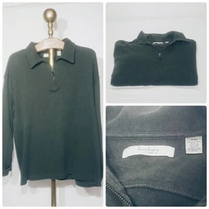Turnbury Mens XXL Green 1/4 Zip Pullover Sweatershirt Sweater 100% Cotton - Picture 1 of 7