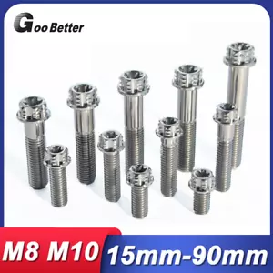 Cabeza de brida de titanio M8 M10 tornillo de perno Torx doble accionamiento para afinación de motocicleta - Imagen 1 de 30