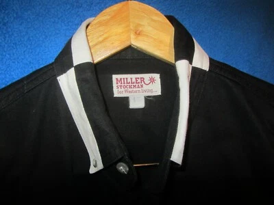 vtg Miller Stockman Western Cowboy Shirt Button front M or L mid weight cotton Foto 1 de 4
