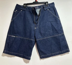 PHAT FARM - QUALITY CLOTHING - MEN'S DENIM BLUE JEAN SHORTS - SIZE 36 BAGGY Y2K - Picture 1 of 14