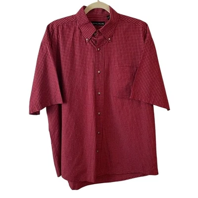 Nicklaus Red Plaid Button-Down Men’s Shirt Size Medium - Image 1 of 4