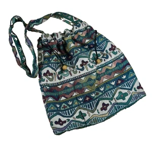 VTG Tapestry Cross Body Messenger Bag Carpet Fabric Boho Purse Hippie Festival - Picture 1 of 5