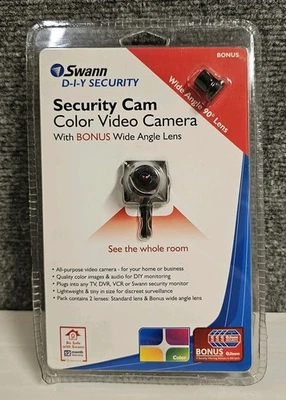NUEVO - CÁMARA DE VIDEO A COLOR CÁMARA DE SEGURIDAD SWANN D-I-Y CON LENTE GRAN ANGULAR ADICIONAL Foto 1 de 4