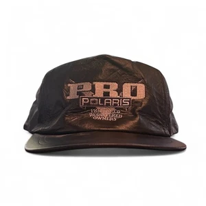 Vintage Pro Polaris Headmaster Echtleder Snapback schwarz Mütze Herren Racing - Bild 1 von 7