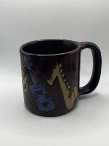 Mara Stoneware Musical Instruments Mug 16oz Mexico - Picture 1 of 8