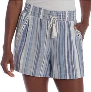 Pantalones Cortos Briggs Mezcla de Lino Pull On Rayas Talla XS - Imagen 1 de 10