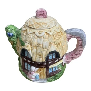 Ron Gordon Country Cottage Teapots x 2 Multicolour Vintage Antique Collectable - Picture 1 of 11
