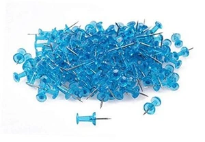 200PCS Clear Plastic Push Pins Decorative Colored Map Thumb Tacks with Steel - Picture 1 of 5