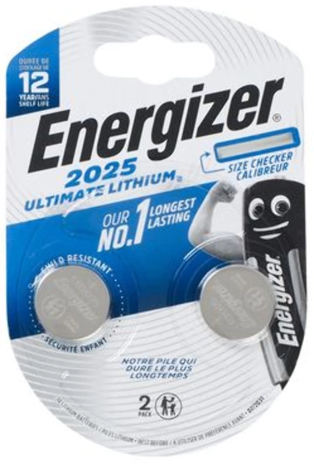 2 ENERGIZER CR2025 ULTIMATE LITHIUM BATTERIES 3V COIN CELL DL2025 EXP 2035 NEW - Image 1 of 1