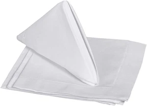 24 X 24 Inch Linen Napkins White Cloth Napkins Set of 4 Dinner Napkins Cloth Was - Picture 1 of 12