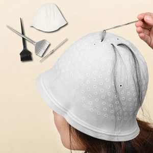 Strumento parrucchiere salone tintura capelli riutilizzabile evidenziatore silicone 4 pezzi - Foto 1 di 12