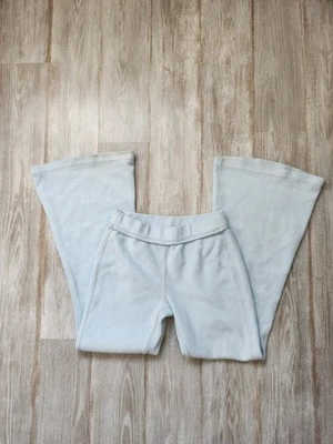 Pantalones Out From Under Urban Outfitters polar acampanados pierna ancha azul blanco dobladillo talla S Foto 1 de 4